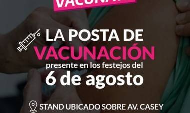 La posta de vacunación presente en los festejos del 6 de agosto