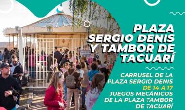Vení a disfrutar del Carrusel y los juegos en el Tambor de Tacuarí y en la plaza Sergio Denis de San José