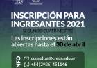 CREUS / UNS: inscripciones abiertas para ingresantes 2021⠀