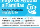Pago de ayudas a familias del mes de julio