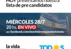 HOY a las 20hs seguí por el Facebook del Movimiento para la Victoria la presentación de los pre-candidatos al Concejo Deliberante del Frente de Todos.