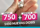 Llegaron 1450 nuevas dosis