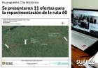 Huanguelén: Día Histórico - Se presentaron 11 ofertas para la repavimentación de la ruta 60