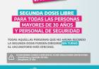  Se amplía el programa de segunda dosis libre para todos los mayores de 30 años y los trabajadores de Seguridad en la Provincia