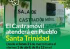 El Castramóvil atenderá en Pueblo Santa Trinidad