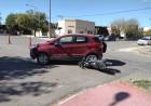 Accidente en la intersección de Av. Sixto Rodríguez y Rivadavia entre una Eco Sport y una moto.