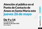 Atención al público en el Punto de Contacto de Anses en Santa María