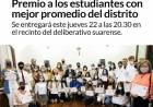 Premio Honorable Concejo Deliberante de Coronel Suárez a los estudiantes con mejor promedio del distrito