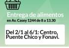 Entrega de alimentos del mes de Enero