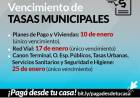 Vencimiento de tasas municipales del mes de enero 