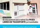Discapacidad: se encuentran para retirar los PASES LIBRES DE TRANSPORTE ya tramitados