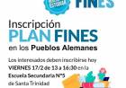 Importante: Inscripción al Plan FINES en los Pueblos Alemanes 