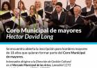 Convocatoria a hombres mayores de 18 años para integrar el Coro "Héctor David Long"