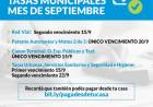 Vencimiento de Tasas Municipales del mes de septiembre