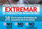 ATENCIÓN PUEBLO SAN JOSE: restricción en el consumo de agua