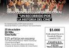 Gran concierto sinfónico coral "UN RECORRIDO POR LA HISTORIA DEL CINE"