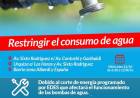 IMPORTANTE: Restricción del consumo de agua por corte de energía 