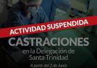 AVISO IMPORTANTE!: se suspende momentáneamente la actividad del Castramóvil en Santa Trinidad