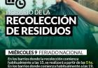 Servicio de recolección de residuos domiciliarios del Miércoles 9 de Julio