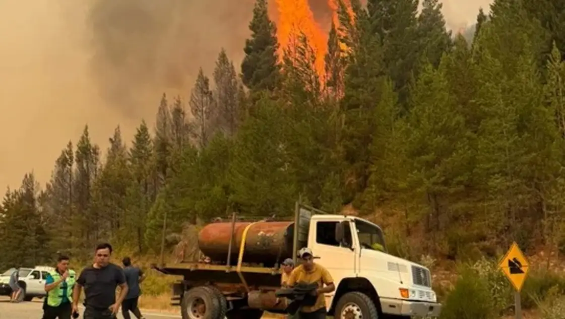 Los vientos siguen siendo un problema grande en los incendios de Chubut