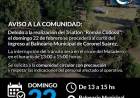 Aviso a la comunidad por el Triatlón