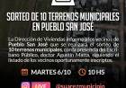 Sorteo de 10 terrenos municipales en Pueblo San José