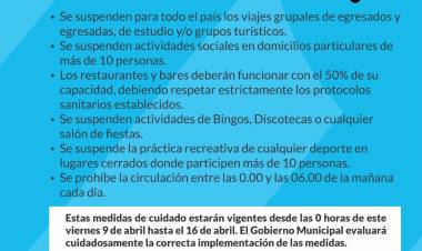 Segunda Ola Covid-19: Coronel Suárez Fase 4 según Resolución N° 927/2021⠀