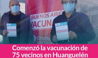 VacunatePBA: Comenzó la vacunación de 75 vecinos en Huanguelén⠀