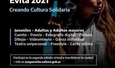Se viene la segunda edición virtual de los Juegos Culturales Evita