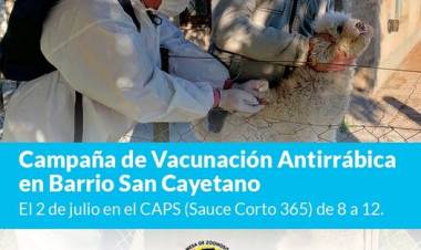 Campaña de Vacunación Antirrábica en Barrio San Cayetano⠀
