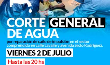 ATENCIÓN CORTE GENERAL DE AGUA