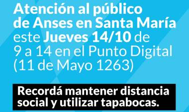 Atención al público en el Punto de Contacto de Anses en Santa María