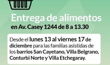 Entrega de alimentos del mes de diciembre