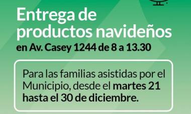 Entrega de productos navideños
