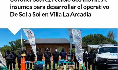 Coronel Suárez recibió dos móviles e insumos para desarrollar el operativo De Sol a Sol en Villa La Arcadia