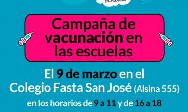 Campaña de vacunación en las escuelas