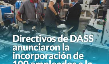 Directivos de DASS anunciaron la incorporación de 100 empleados a la fábrica