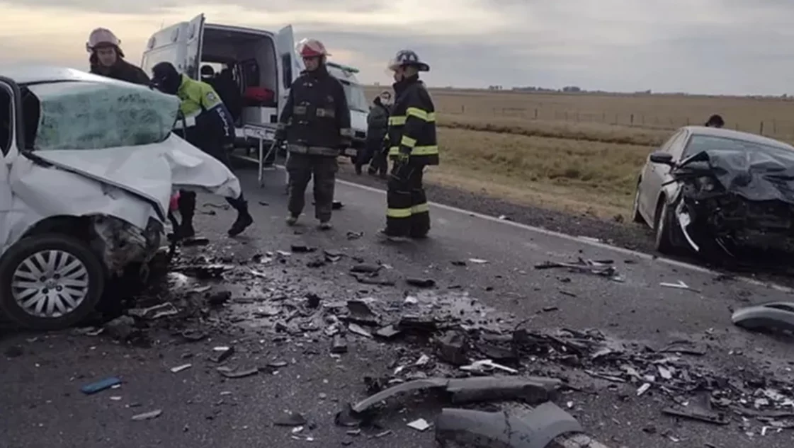 Dos olavarrienses murieron en un choque frontal sobre la Ruta 3 cerca de Azul