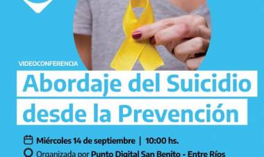 Invitacion a la videoconferencia "Abordaje del Suicidio desde la Prevención"