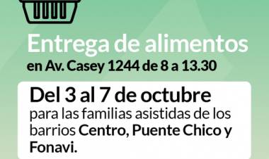 Entrega de alimentos del mes de octubre