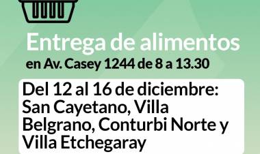 Entrega de alimentos del mes de Diciembre