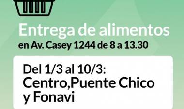 Entrega de alimentos del mes de marzo