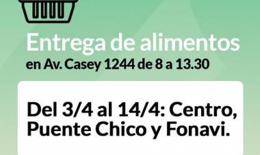 Entrega de alimentos del mes de abril