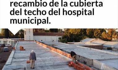 Comenzó la obra de recambio de la cubierta del techo del hospital municipal