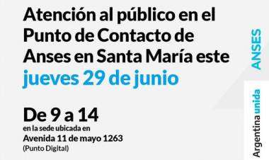 Atención al público en el Punto de Contacto de Anses en Santa María