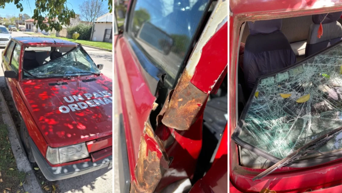 Denuncian que destrozaron un vehículo de Juntos por el Cambio en Coronel Suárez