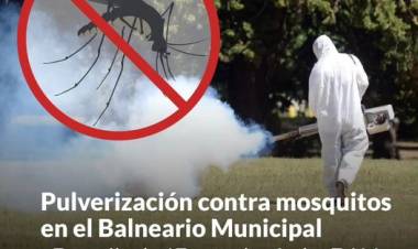 Pulverización contra mosquitos en el sector del balneario