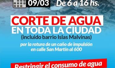 CORTE EN EL SUMINISTRO DE AGUA CORRIENTE