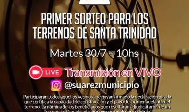 Primer sorteo de terrenos en pueblo Santa Trinidad