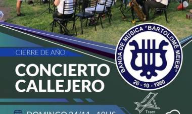Concierto Callejero de Fin de Año de la Banda Municipal Bartolomé Meier